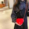 Mini Heart Shaped Crossbody Bags for Teen Girls Handbag Pu Leather Coin Change Purse for Toddlers Little Girls Outdoor Backpack