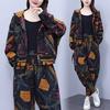 Large Size Spring and Autumn Fashion Suit Women's Loose Hooded Top Casual Pants Two-piece Suit