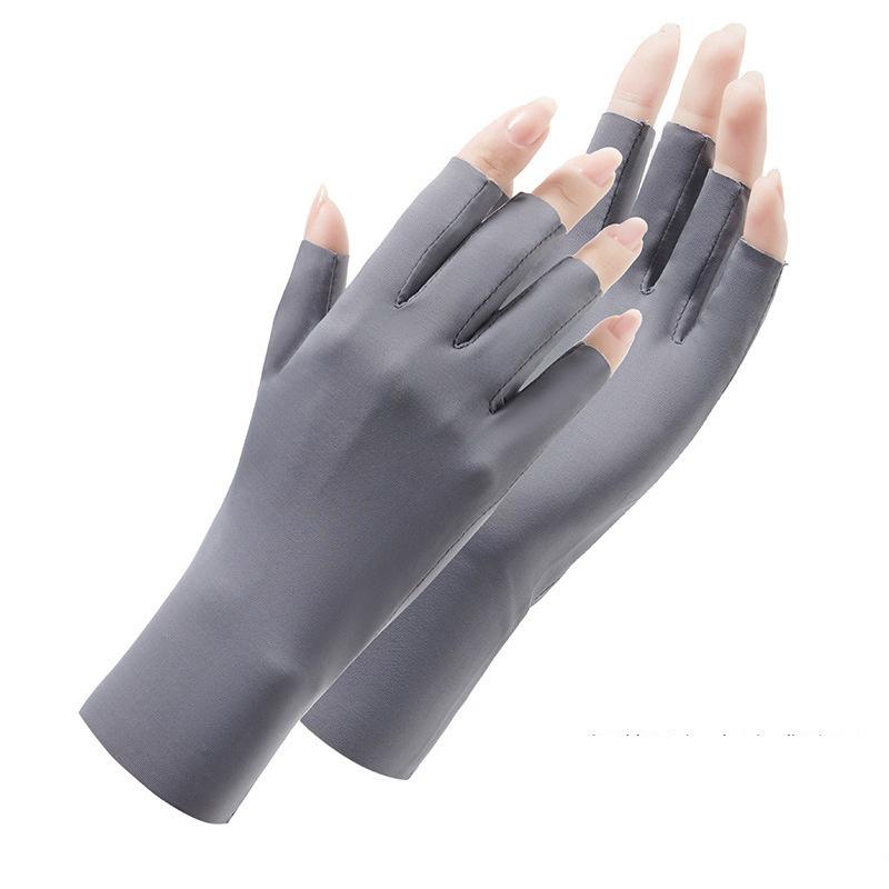 1 Pair Fingerless Gloves Summer Sunscreen Uv Protection Multicolor Gloves Woman Driving Gloves Stretch Female Touchscreen Ice