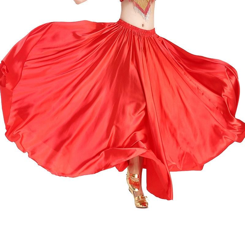 4Colors Professional Women Belly Dancing Skirt Full Circle Skirts Skirts Satin Belly Dance Skirt