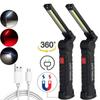 Portable COB LED Work Light USB Rechargeable Waterproof Magnetic Workshop Inspection Flashlight Outdoor Hiking Camping Light
