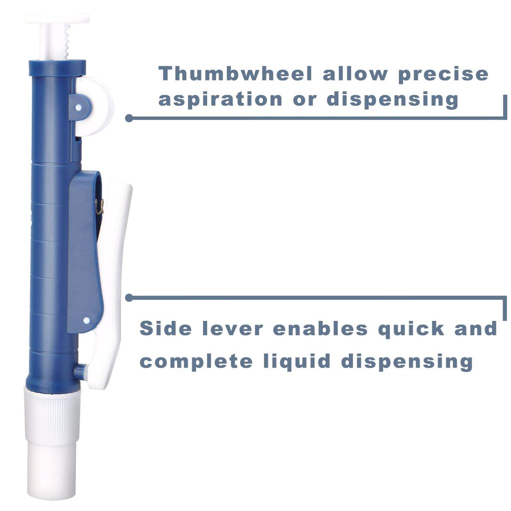 ONiLAB Pipette Pumps,Scientific Pipette Pump 2ml, Blue, for Disposable Plastic and Glass Pipettes