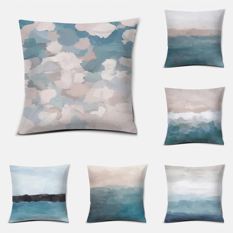 Oil Painting Scenery Series Pattern Decoration Pillowcase Square Pillowcase Home Office Decoration