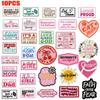 10pcs /Lots Pink Cartoon English Letter Embroidered Patches Diy Jackets Backpack Sew Badges Iron On Patches For Clothing Stickers 