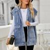 Denim Vest Waistcoat Women's Summer Fashion Trend Denim Sleeveless Vest
