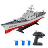Remote Control Battleship Remote Control Boat 2.4GHz Waterproof Large Size Ship Low Battery Alarm