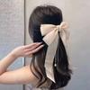 Chiffon Bow Hair Clip Women Large Bowknot Stain Hairpin Barrettes Girls Solid Color Ponytail Clip Hair Accessories Headwear Gift
