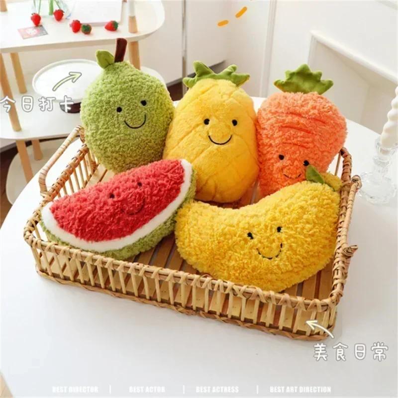 Fruit Plush Cartoon Soft Cute Mango Peach Banana Strawberry Toy Cute Food Stuffed Pillow Doll Pumpkin for Girl Kid Birthday Gift