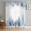 Christmas Winter Snowflake Arbor Elk Tulle Curtains Living Room Bedroom Kitchen Decoration Chiffon Sheer Voile Window Curtains