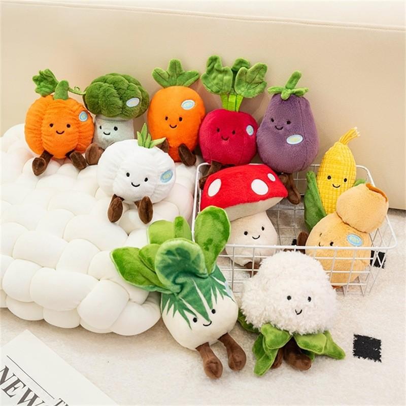 Pumpkin Mushroom Carrot Eggplant Corn Lotus Root Vegetable Plush Pendant Toy