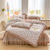 Pure Cotton Double-layer Yarn Quilt Cover Bed Skirt Lace Single-piece Three-piece Four-piece Set Four-season Universal Bed Sheet Quilt Cover