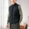 Autumn Winter New Men Thin Down Cotton Coat Vests Stand Collar Solid Zipper Pockets Fashion Casual Loose Sleeveless Cardigan Top