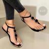 Fashion New Trend Summer Sandals Women Fashion Casual Beach Outdoor Flip Flop Sandals Metal Decoration Ladies Flat Shoes Large Size 43