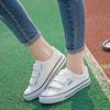 Women Shoes Breathable Shoes Velcro Canvas Shoes for Women In Summer Casual White Black Shoes Flat Cloth Shoes for Girls Student Shoes Plus Size 34-44