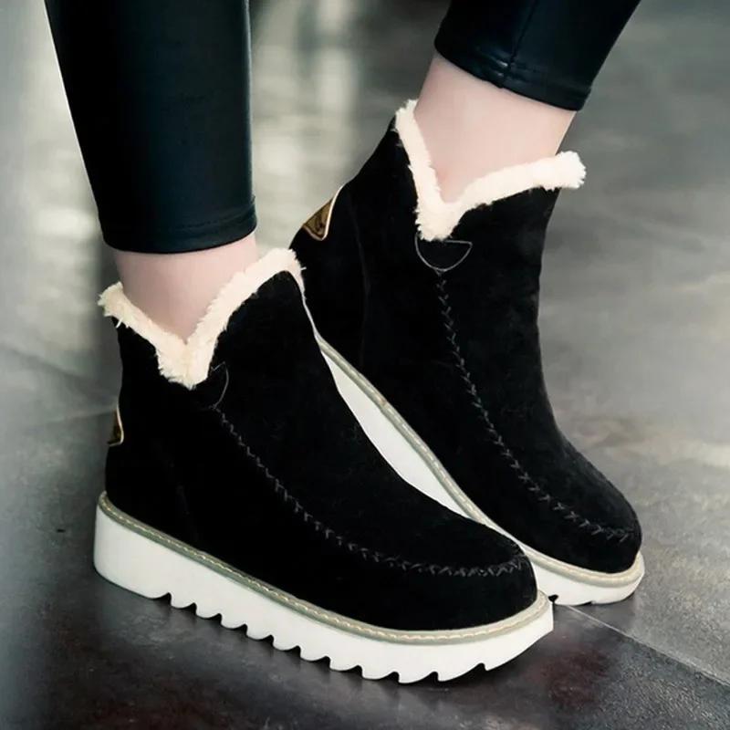 2024 New Winter Oversized Flat Heel Thick Soled Snow Boots with Warm Low Cut, Comfortable and Fashionable Cotton Boots for Women