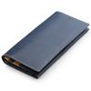 Made In Japan Tochigi Leather Cowhide Genuine Leather Long Wallet Blue [Abies]