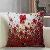 Poppy Flower Pillowcase Custom Square Pillowcase Box Zipper Pillowcase