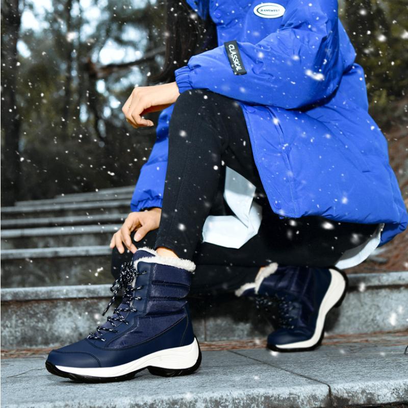 Fashion Winter Women's Casual Snow Boots Outdoor Comfortable Warm Plush Cotton Shoes Anti Slip Thick Soled Ankle Boots Shoes for Women