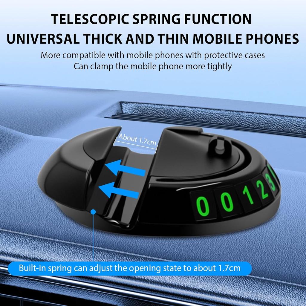 Car Dashboard Phone Holder Multi-functional Auto Non-Slip Adhesive Mat With Parking Phone Number Plate for Car