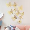 1 Set Wall Sticker with Glue Hollow Out Design Paper Art 3D Butterfly Refrigerator Sticker Home Decoration Household Supplies