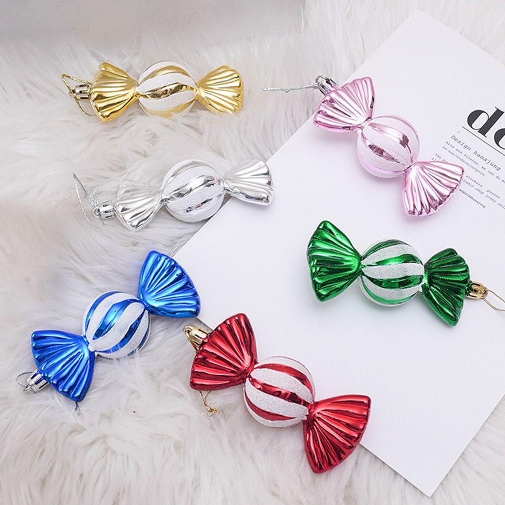 4pcs Electroplating Christmas Candy Pendants Colorful Colorful Candy Interesting Christmas