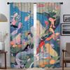 Mermaid Blackout Curtains for Living Room Home Interior Curtains 2 Pieces Window Curtain Tulle for Bedroom Halloween Decoration