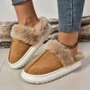New Women Slippers Winter Warm Flat Fur Comfort Slippers Women Faux Suede Fluffy Home Slides Woman Non Slip Indoor Cotton Shoes
