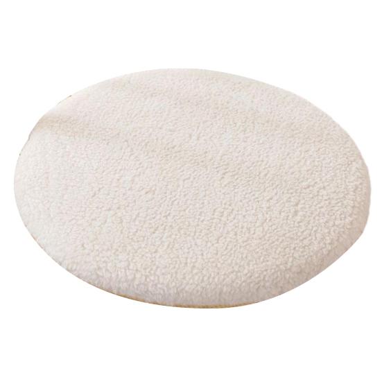 Fleece Round Chair Cushion Plush Faux Lambswool Seat Pad with Zip Winter