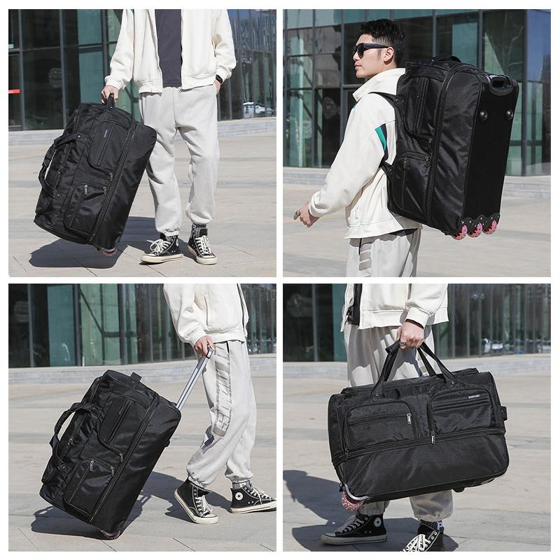 Increased Capacity Travel Bag Multi-function Folding and Expandable College Student Luggage Bag Long-distance Trolley Bag