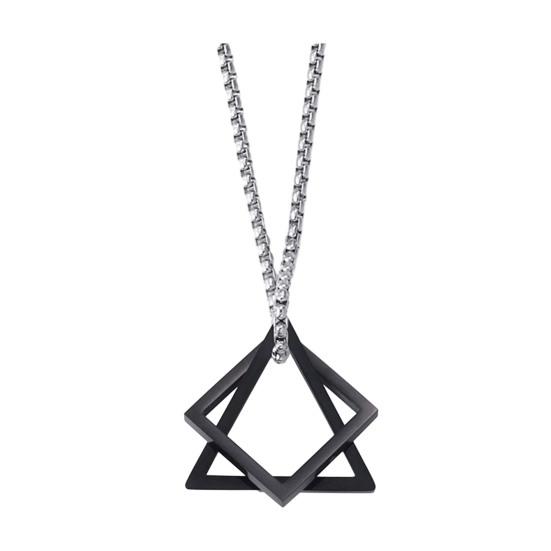 Men Necklace Triangle Square Pendant Necklace Dating Work Party Versatile Style Necklace Clothing