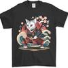 Anime Samurai Cat Artwork Japanese Warrior Vintage T-Shirt