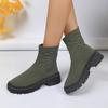 2024 Women's Large Fashion Elastic Sock Boots - Autumn/Winter Thick Sole Casual Martin Style