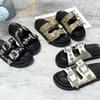 Thick Soled Slippers for Women, Metal Studded Slippers for Wearing On The Outside, Cool Slippers, and Straight Slippers