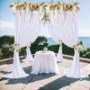 Wrinkle Free White Backdrop Curtain for Parties Soft Fabric Drapes Wedding White Curtain Backdrop for Birthday Party Decorations
