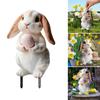 Festival Garden Stake Weather Resistant Rabbit Eggs Ornament for Easters Enthusiasts Creative Animal Yard Decoration