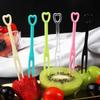 200Pcs Independent Packaging Disposable Fruit Skewers Heart Shape Cake Fork Commercial