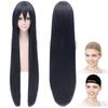 CaseEden Cosplay Wig, Premium, Smooth, Long, Straight, 100cm, Heat-Resistant, Gray-Black, WIG6185
