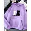 2025 Streetwear Hoodies Women Sweatshirt Autumn Spring Long Sleeve Harajuku Cat Print Sweatshirts Casual Pullover Sudadera Mujer