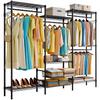 Hanger Large Adjustable Shelf Clothing Clothes Clothes with Plenty of Storage Hanger Width 219 X Depth 40 X Height 195 Cm Rack, Sturdy, Wardrobe,