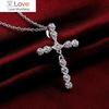 Fashion Style Twist Cross Pendant Necklace with Round Cut Cubic Zirconia Beautiful Party Neck Jewelry for Women