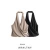 Araltay Fashion Style Women's Clothing New Stylish Silk Satin Texture Hanging Collar Tops 7969240 800