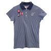 Made In Japan Striped Pattern Golf Short Sleeve Polo Shirt Women Used