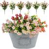 Artificial Flowers Bunch UV Resistant Artificial Plants Outdoor Faux Flowers