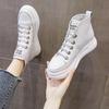Fashion Spring Genuine Leather Women Autumn Sneakers High Top Vulcanized Shoes Ladies Casual Thick Bottom Winter Shoes Skate Female