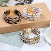 Fashion Jewelry Elegant Wrist Bands Multilayer Bangles Wide Wrap Bracelet Leopard Leather Bracelets