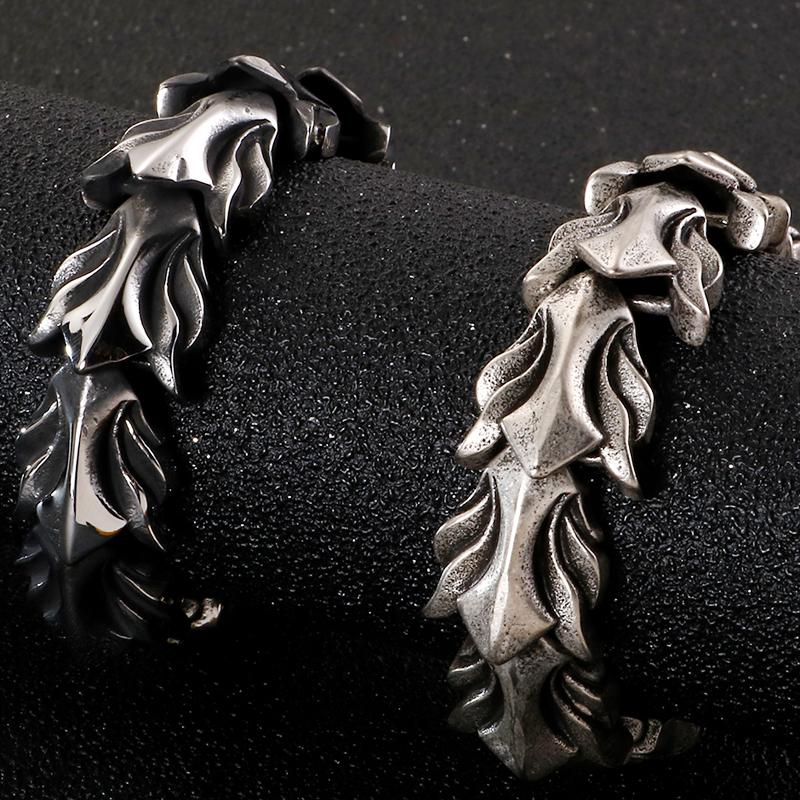 17MM Keel Chain Bracelet For Men Old Silver Color Stainless Steel Men's Bracelets Accessories Vintage Bikers Jewelry Armband