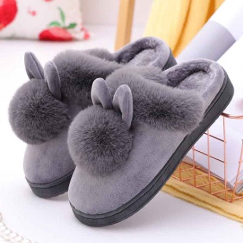 1 Pair Smellless Indoor Slippers Coldproof Fashion Cartoon Rabbit House Female Slippers