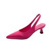 Ladies Shoes On Sale 2024 Fashion Slip On Women's Pumps Autumn Pointed Toe Solid Dress Mid Heel Office Small Fresh High Heels