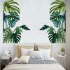 2Pcs Plant PVC Background Sticker Self-adhesive Leaves Sticker Tropical Wall Home Decor