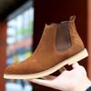 2024 Chelsea Boots Men Handmade Business Slip On Flock Pu Cowboy Boots Sapato Masculino Men Snow Boots Zapatillas Hombre